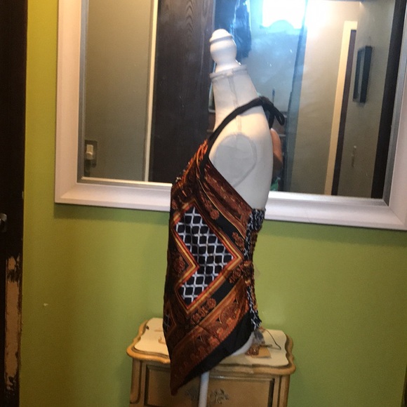 Dots Size M Halter Top V Shape on the Front Copper Gold, Black and silver tones - Picture 5 of 6